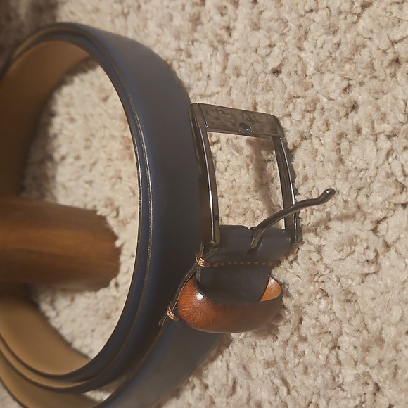 Ted Baker Navy and Brown Leather Belt - Picture 2 of 4